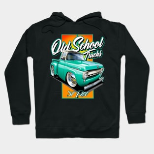Cartooned 1957 Ford Truck (Turquoise) Hoodie